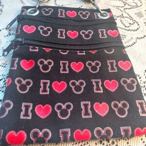 Disney I Love Mickey Mouse Crossbody Shoulder Small Messenger Passport Bag Fair